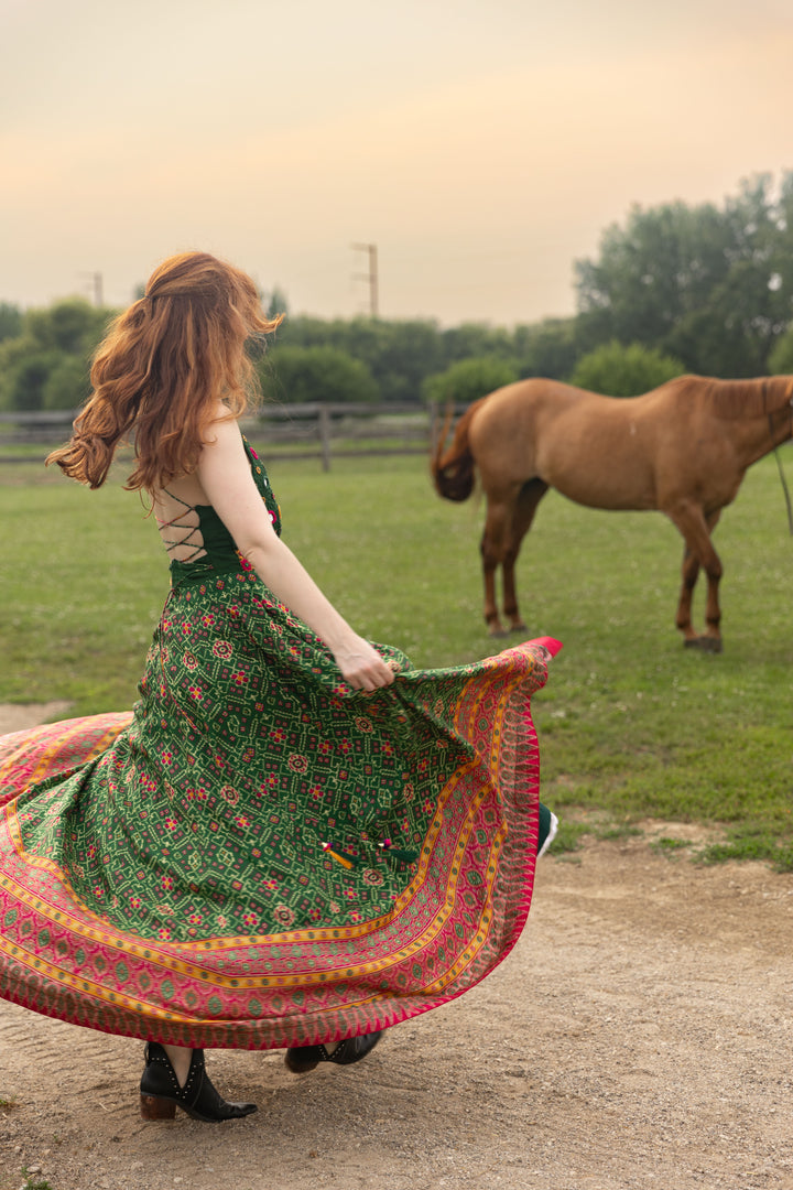 Denica Green Halter Dress