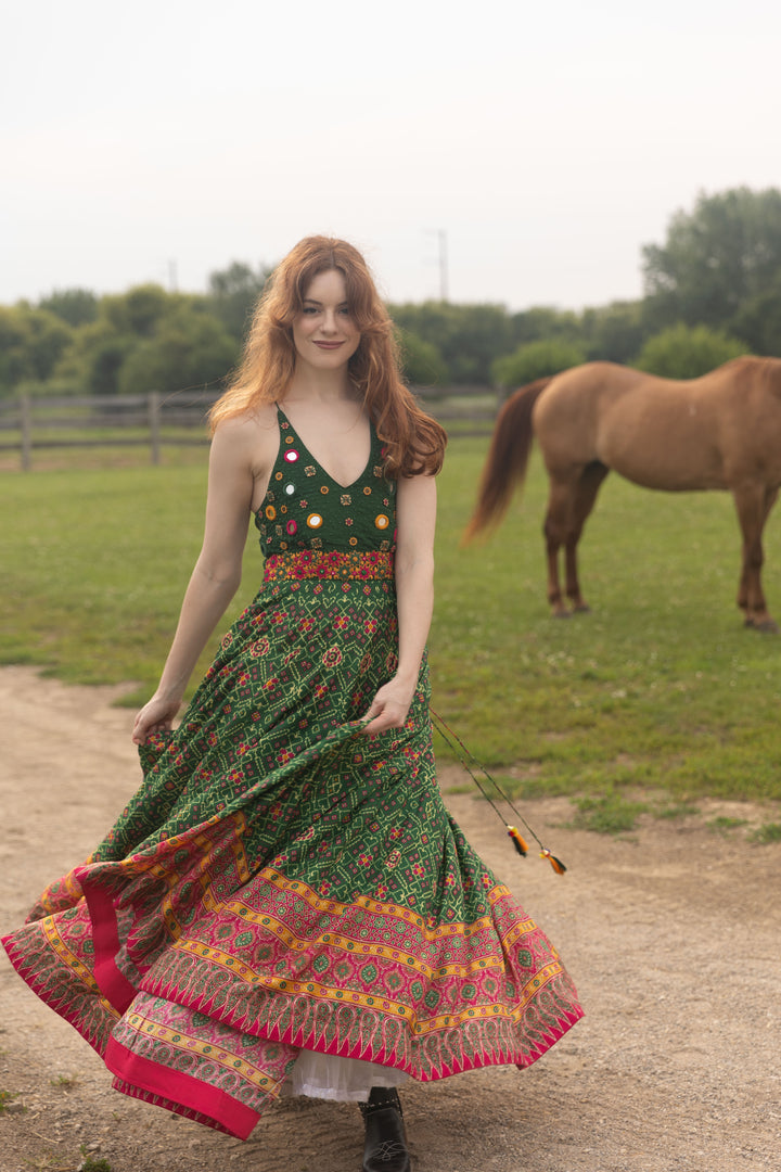 Denica Green Halter Dress