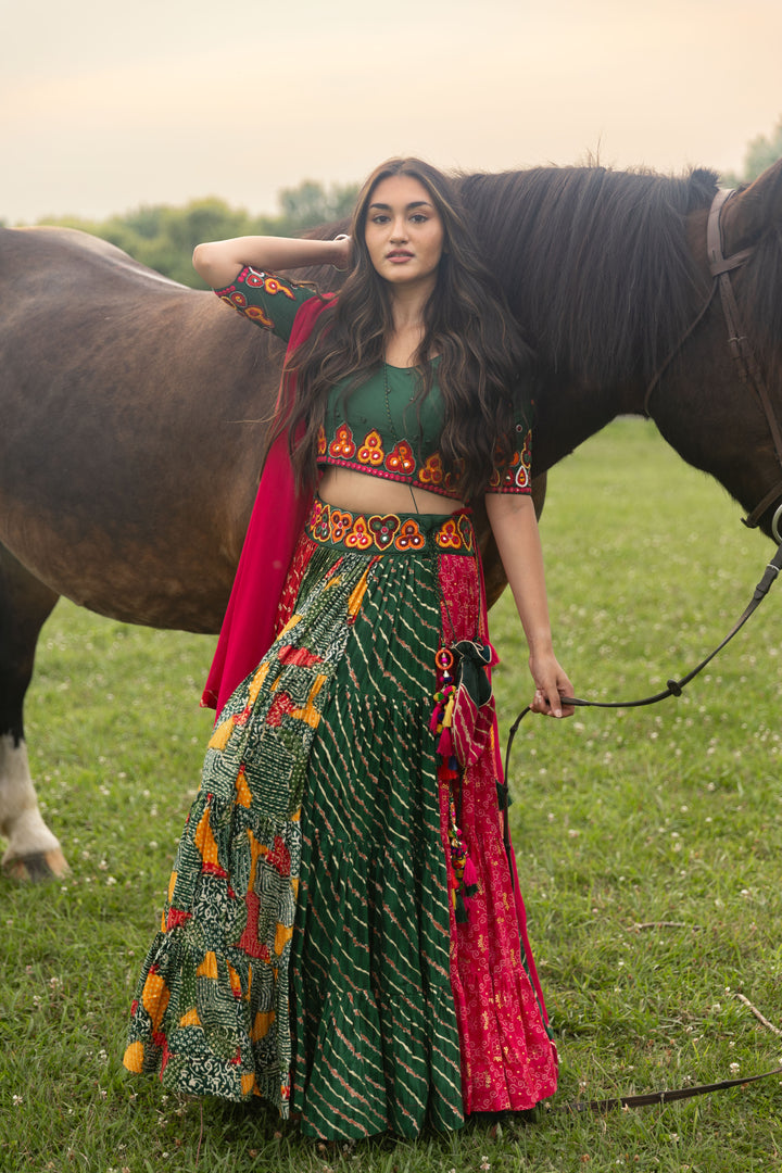 Lydia Green Multicolor Chaniya Choli