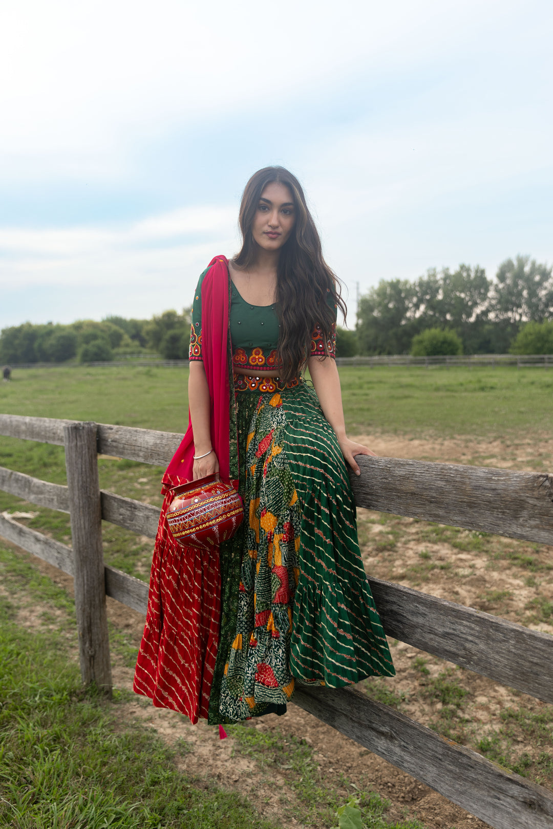 Lydia Green Multicolor Chaniya Choli