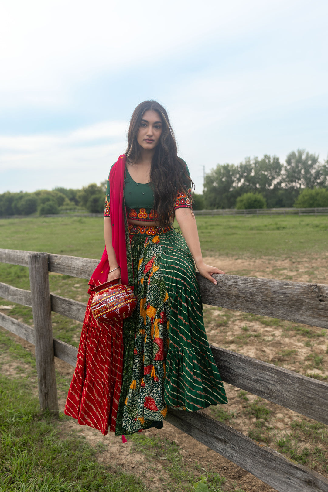 Lydia Green Multicolor Chaniya Choli