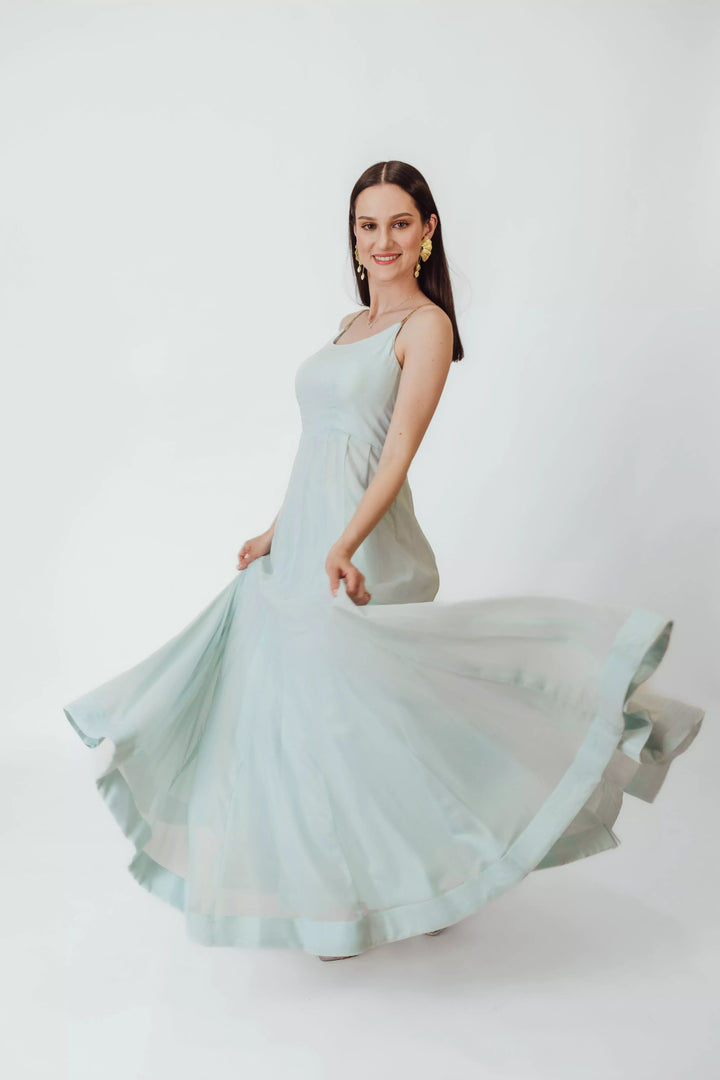 Niki Sky Blue Shimmer Gown