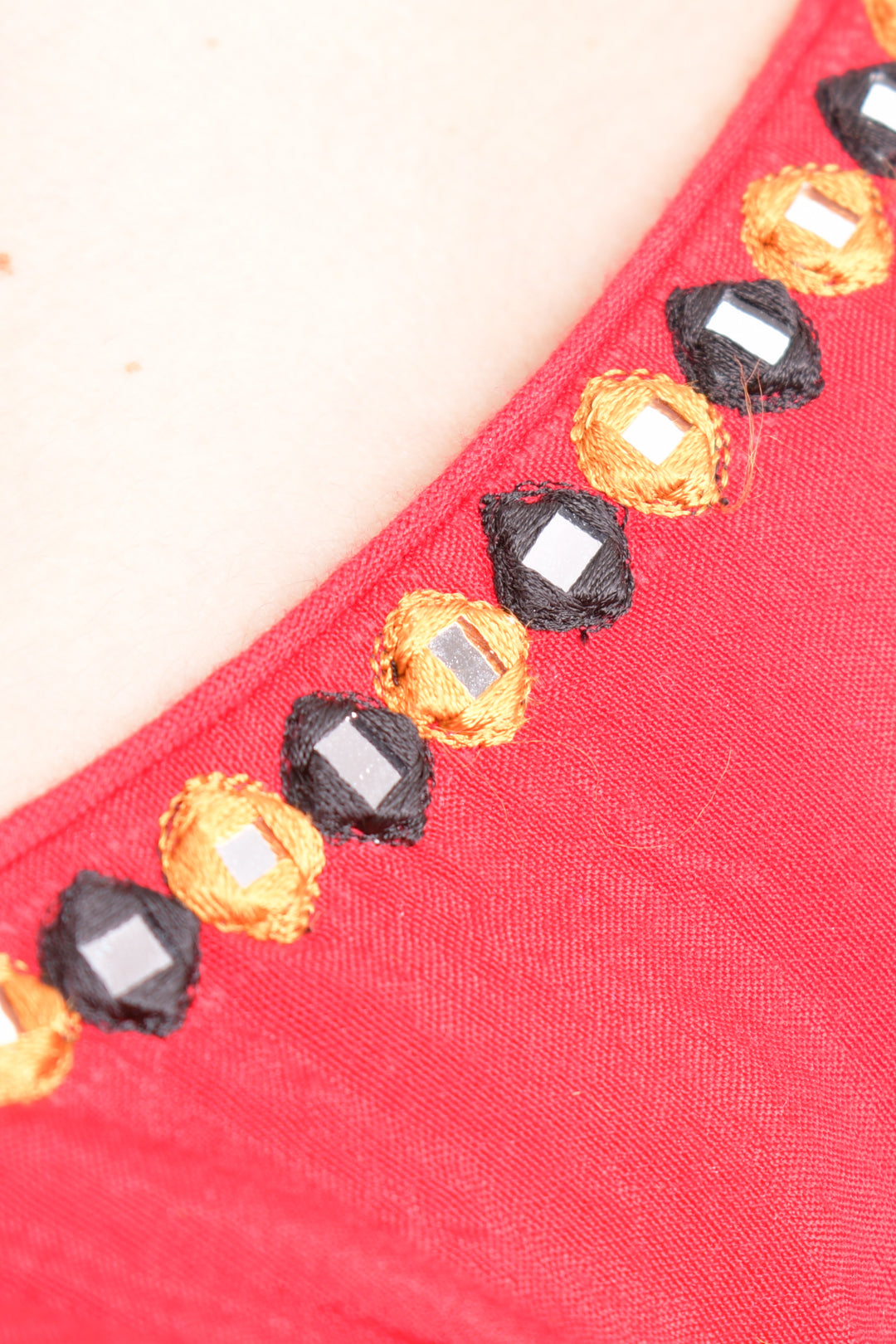 Tania Black and Red Chaniya Choli Set with Long Sleeve Blouse