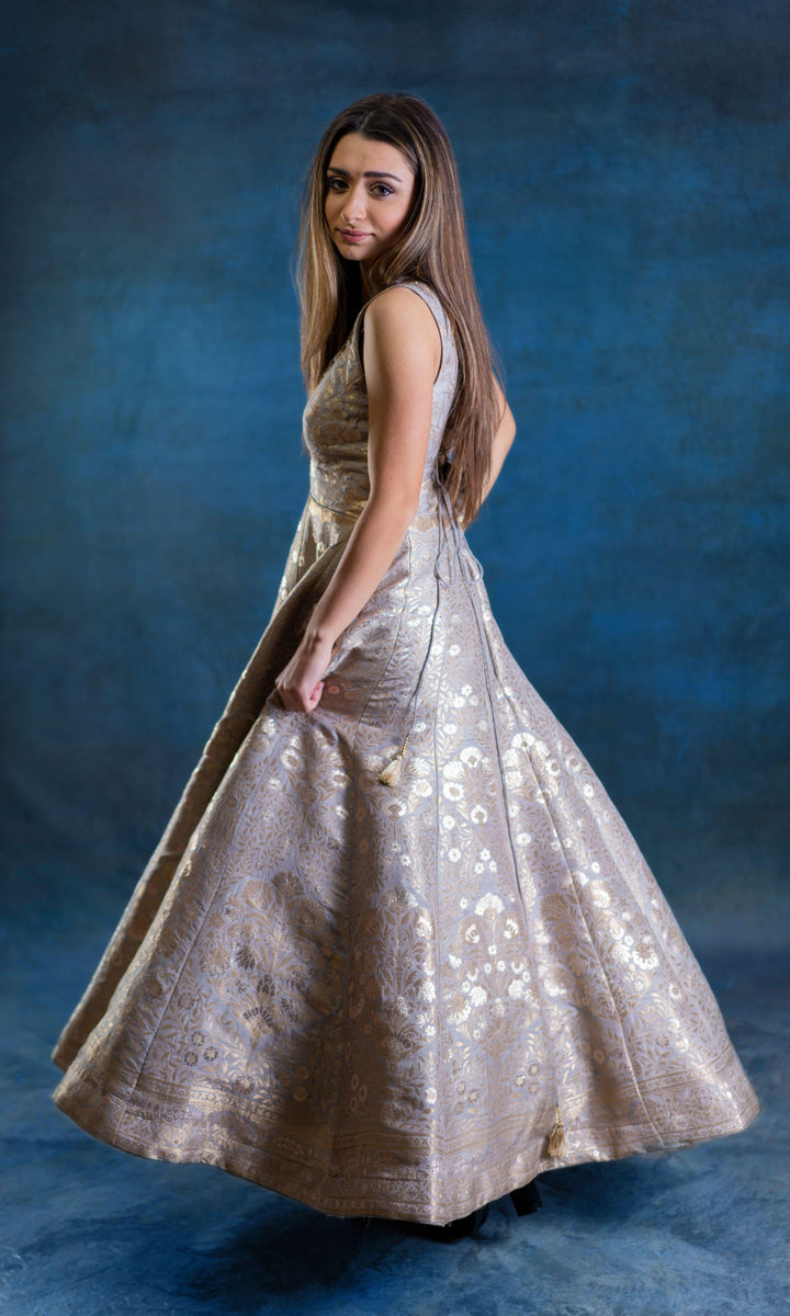 A-Line Gown with Hand Embroidery-Raas USA