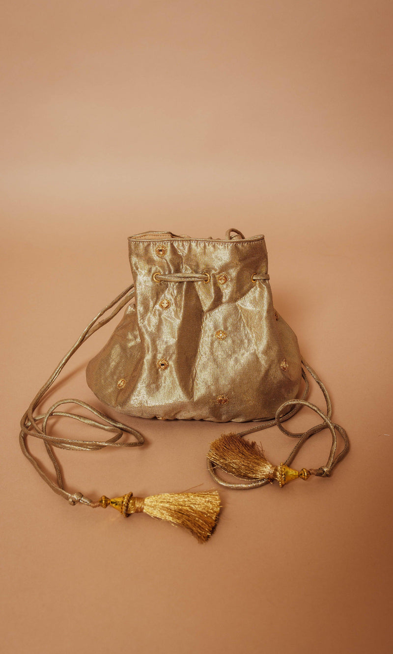 AB1074 GOLD POTLI BAG BAGS RAAS