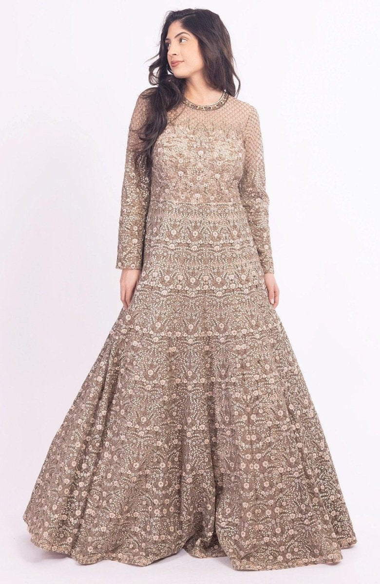 Arianell Grey Gown with Resham Embroidery - AGNR1005