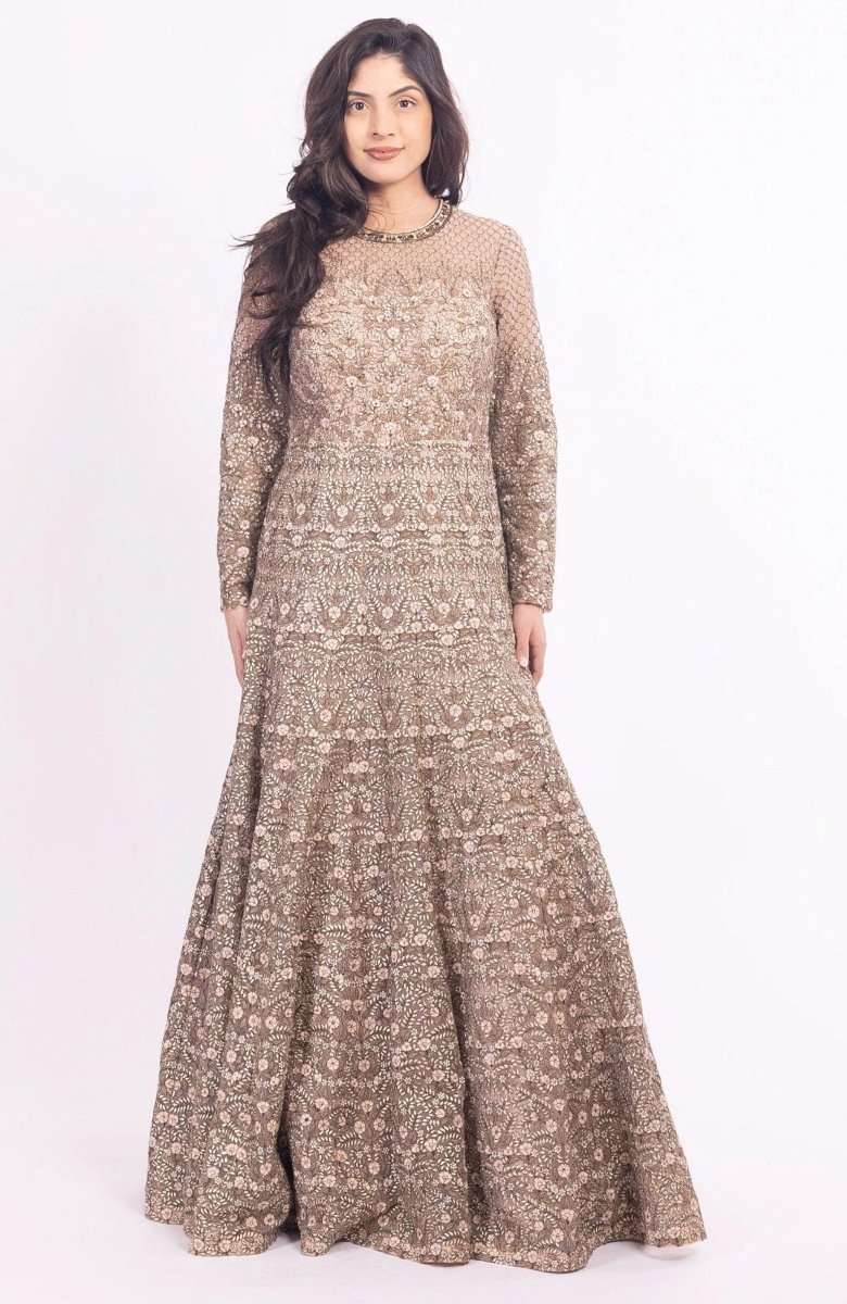 Arianell Grey Gown with Resham Embroidery - AGNR1005