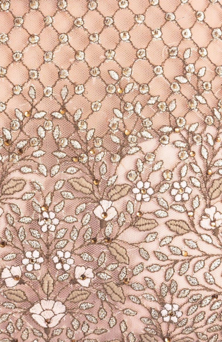 Arianell Grey Gown with Resham Embroidery - AGNR1005 fabric detail
