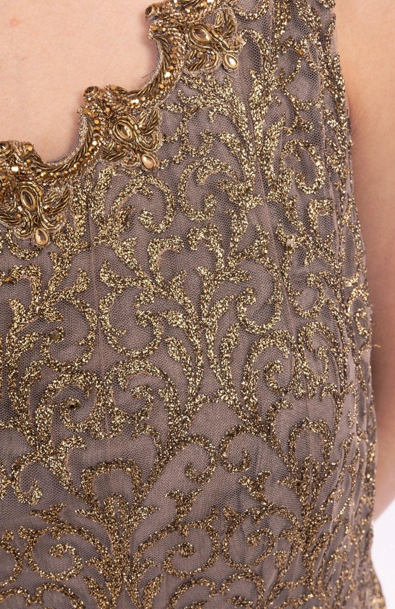 Elsinore Brown Gown detail - AGNR2001