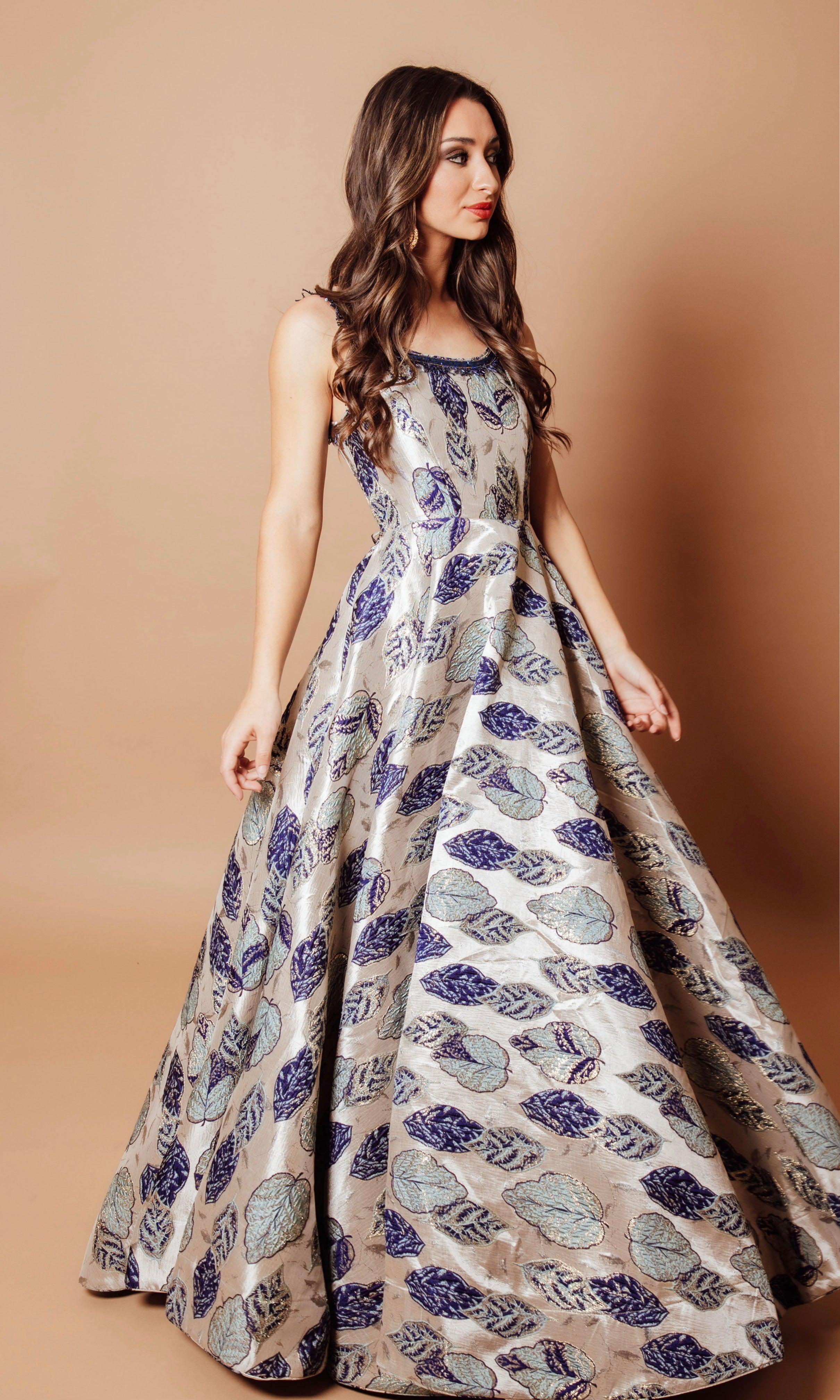 Indian Party wear dress Teenagers Indian dress Long gown Floral long gown -  Indian Designer Dress Mehendi Dress Haldi Dress – Nihira