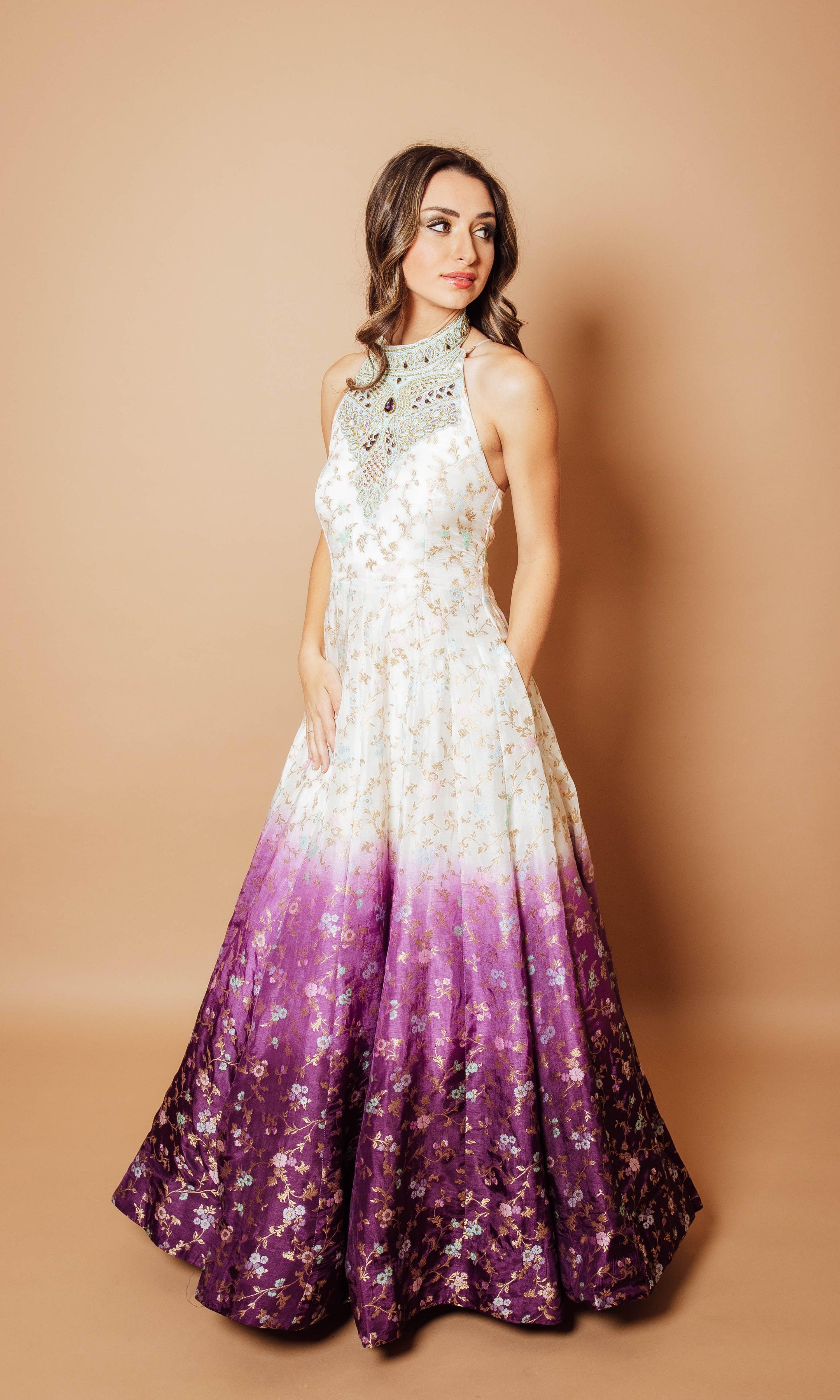 Plunge Deep V Wedding Dresses Silk-lined Playful Indian Bandwork Dreamy  Bridal Gown With Effortless Blush Nova Sleeves Dw469 - Wedding Dresses -  AliExpress