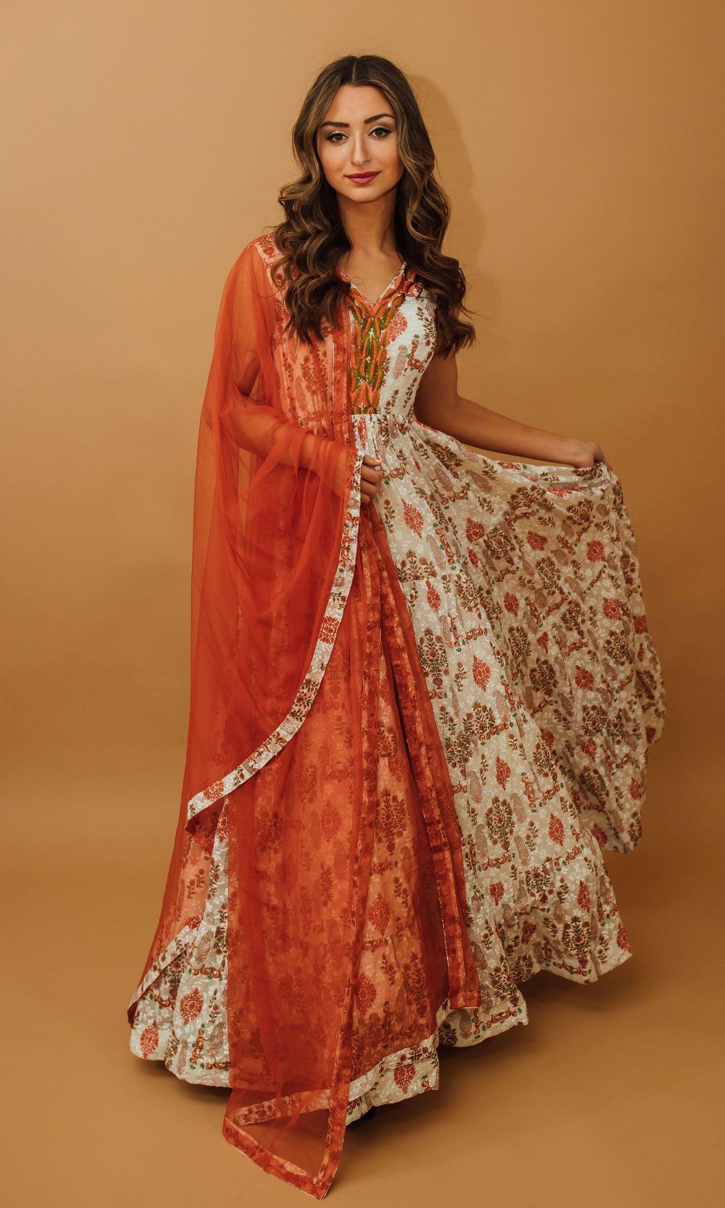 Biba | Dresses | Indian Pakistani Cotton Fusion Dress Anarkali Style |  Poshmark