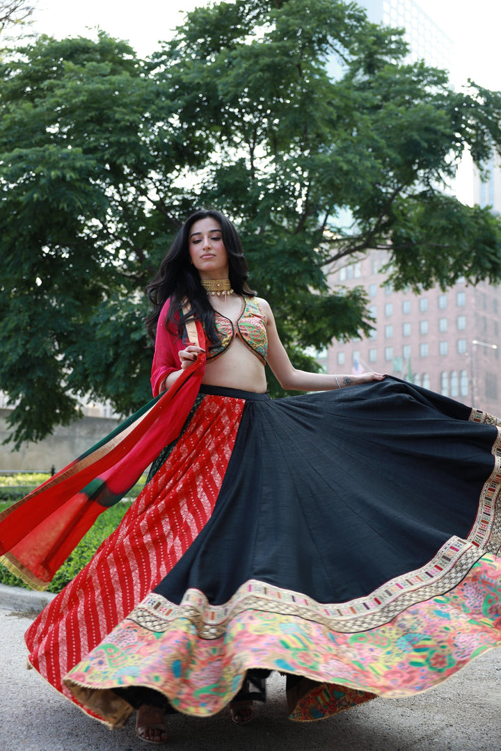 Aira Multi Color Full Flare Chaniya Choli Set-Raas USA