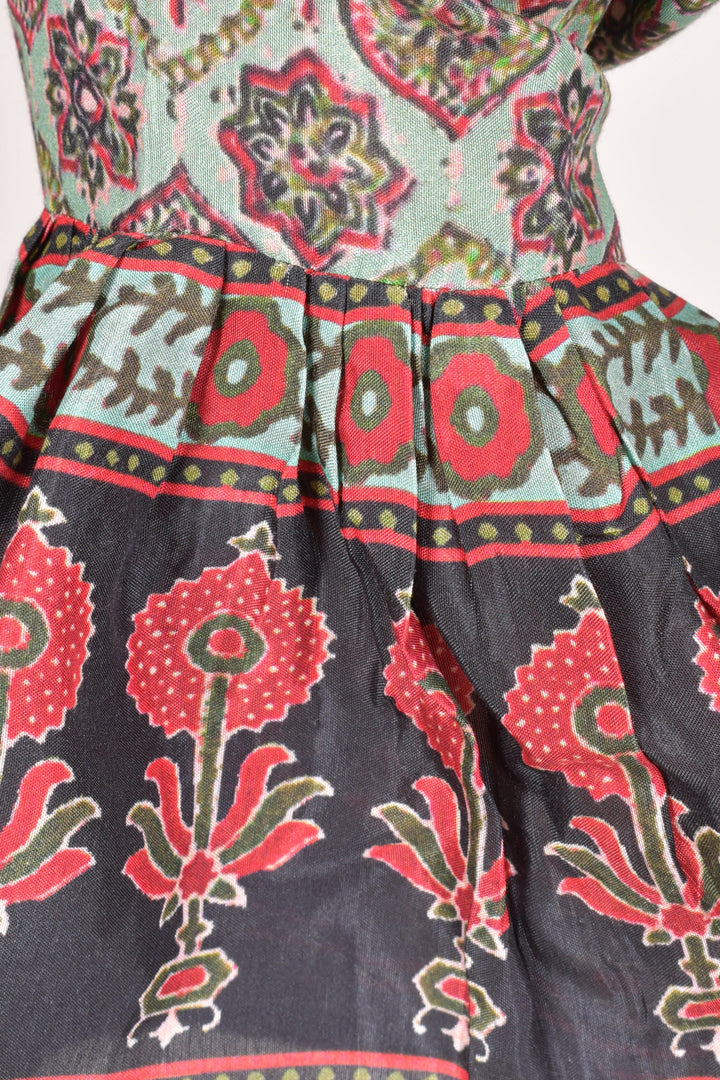 Ajrakh Print Mini Dress-Raas USA