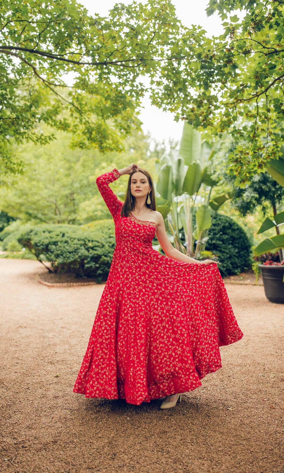 Akira Pink One Shoulder Dress ANARKALI & GOWN RAAS