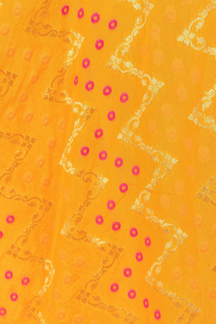 Aliza Yellow Lehenga with Silk Sleeveless Blouse