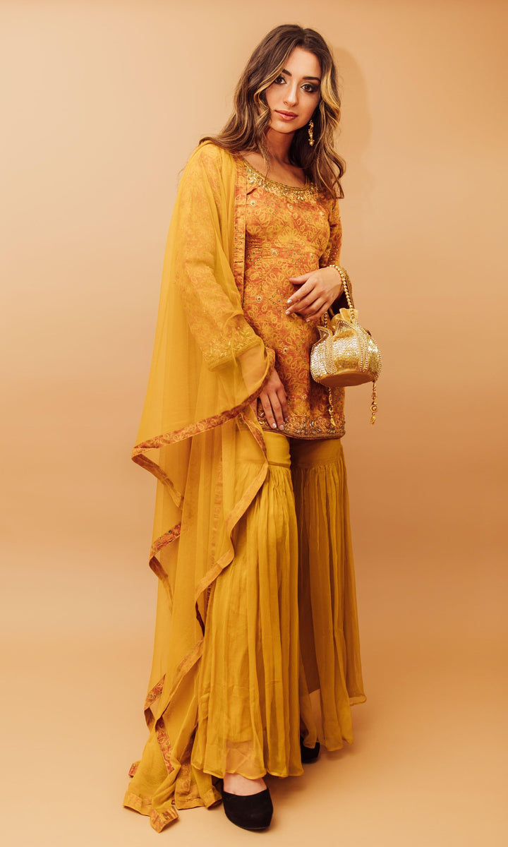 Ameliora Yellow Palazzo Set-Raas