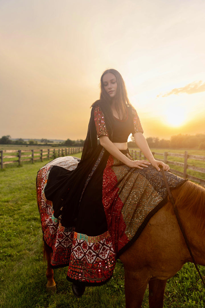 Andes Black Lehenga Choli-Chaniya choli-[chaniya choli]-[lehenga choli]