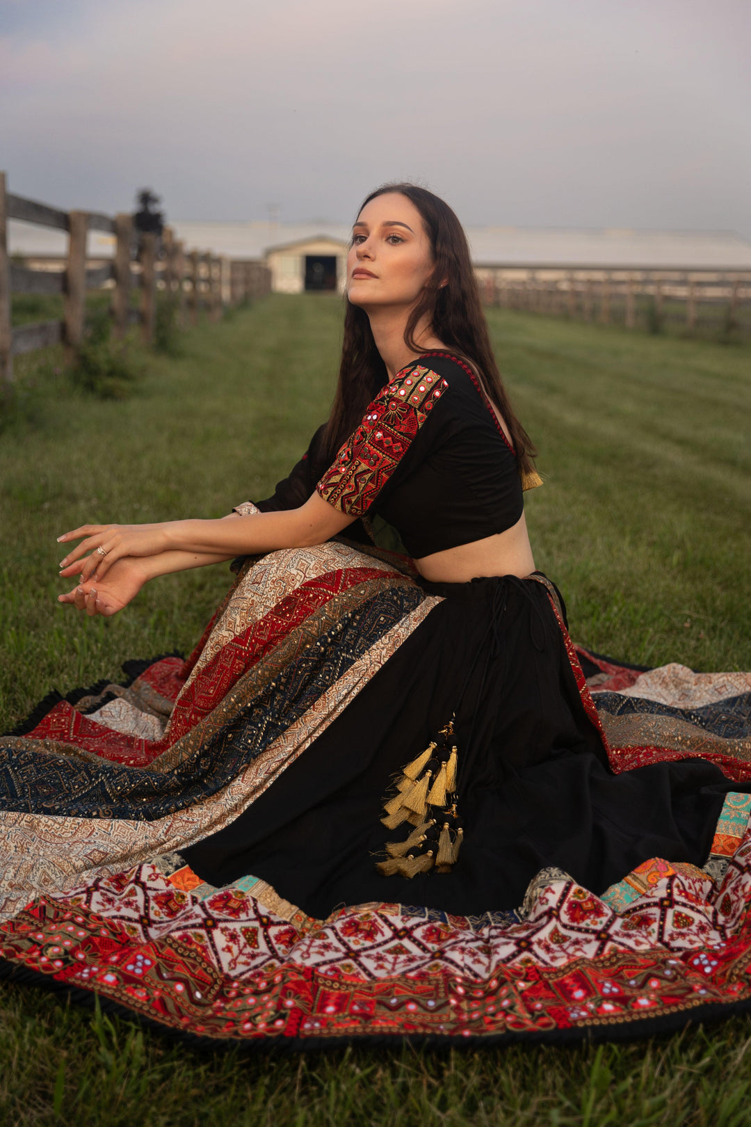 Andes Black Lehenga Choli-Chaniya choli-[chaniya choli]-[lehenga choli]