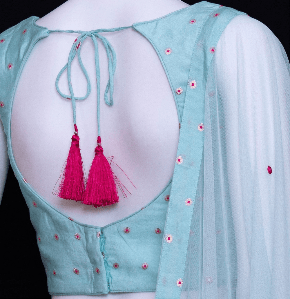 Aqua Full Flare Chaniya Choli Set-[mehendi outfit]-Raas