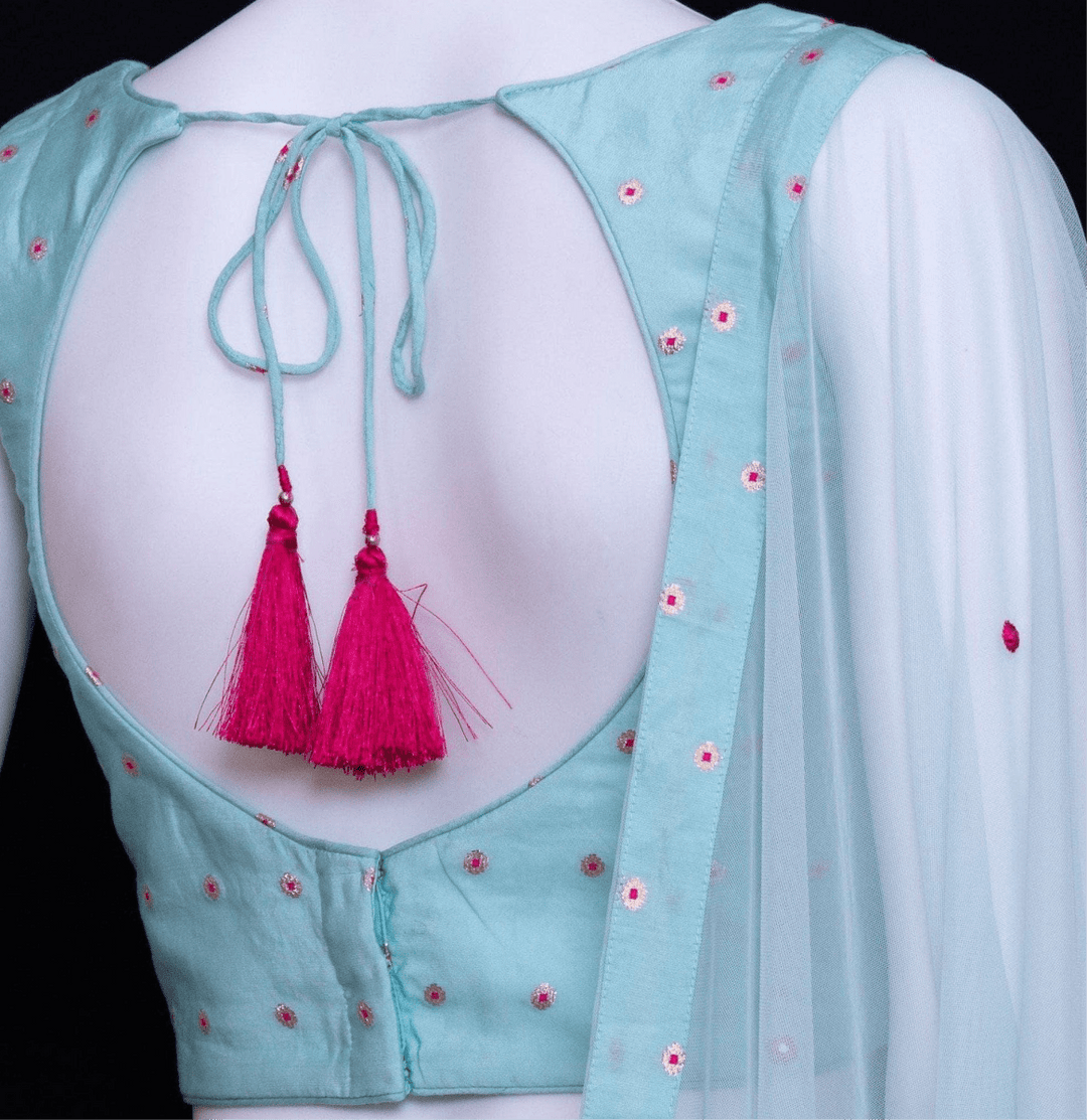 Aqua Full Flare Chaniya Choli Set-[mehendi outfit]-Raas