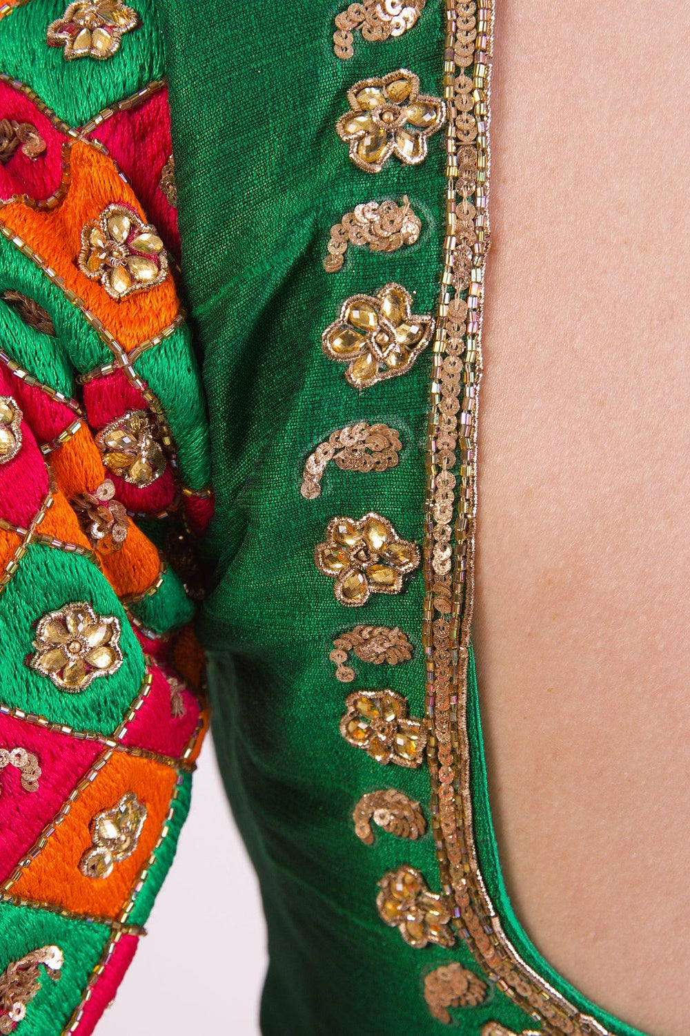 Aria Green Silk Blouse BLOUSE RAAS