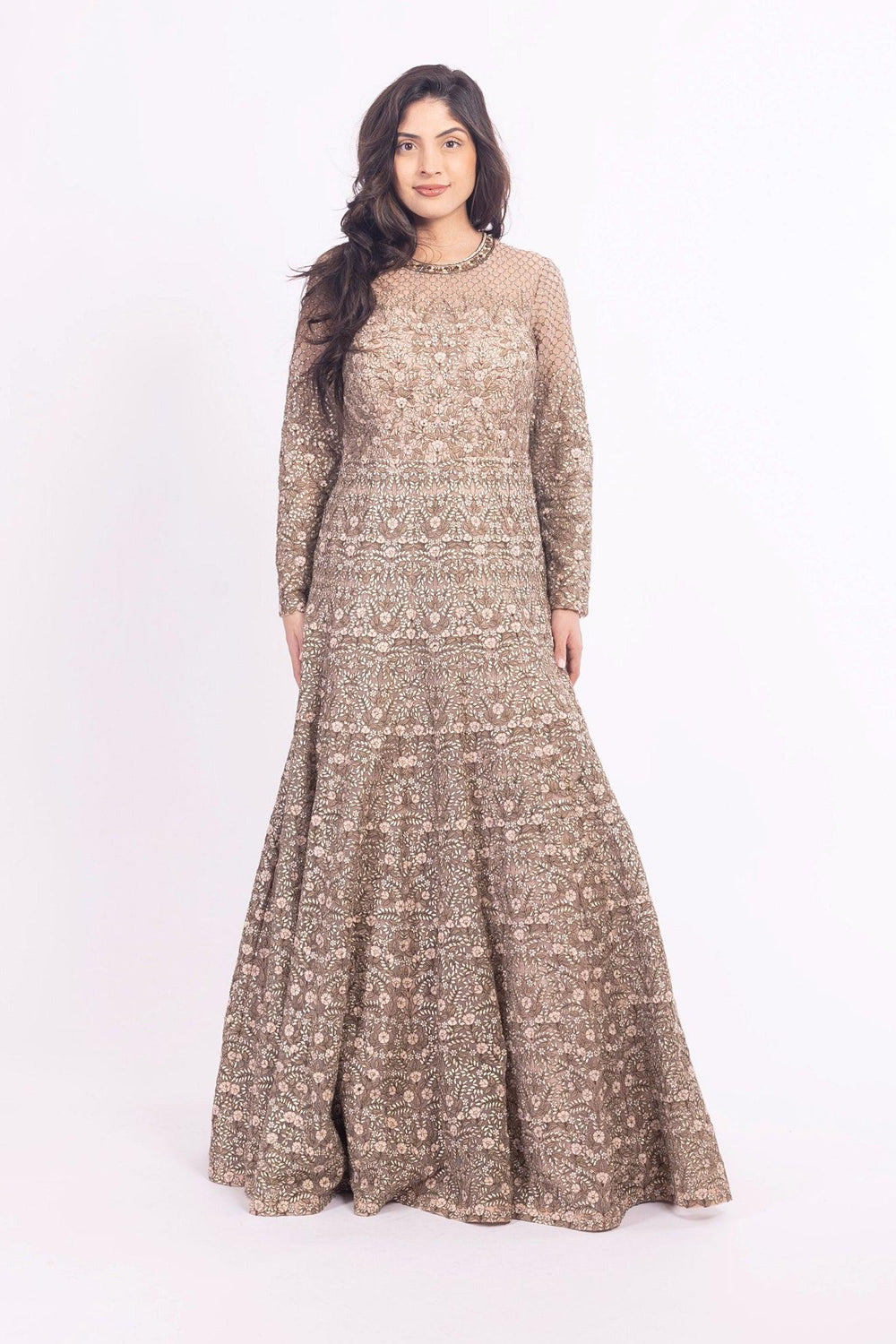 Arianell Grey Gown with Resham Embroidery ANARKALI & GOWN RAAS