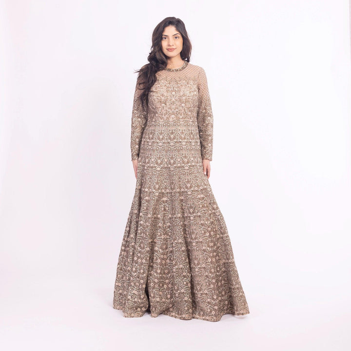 Arianell Grey Gown with Resham Embroidery-Raas USA