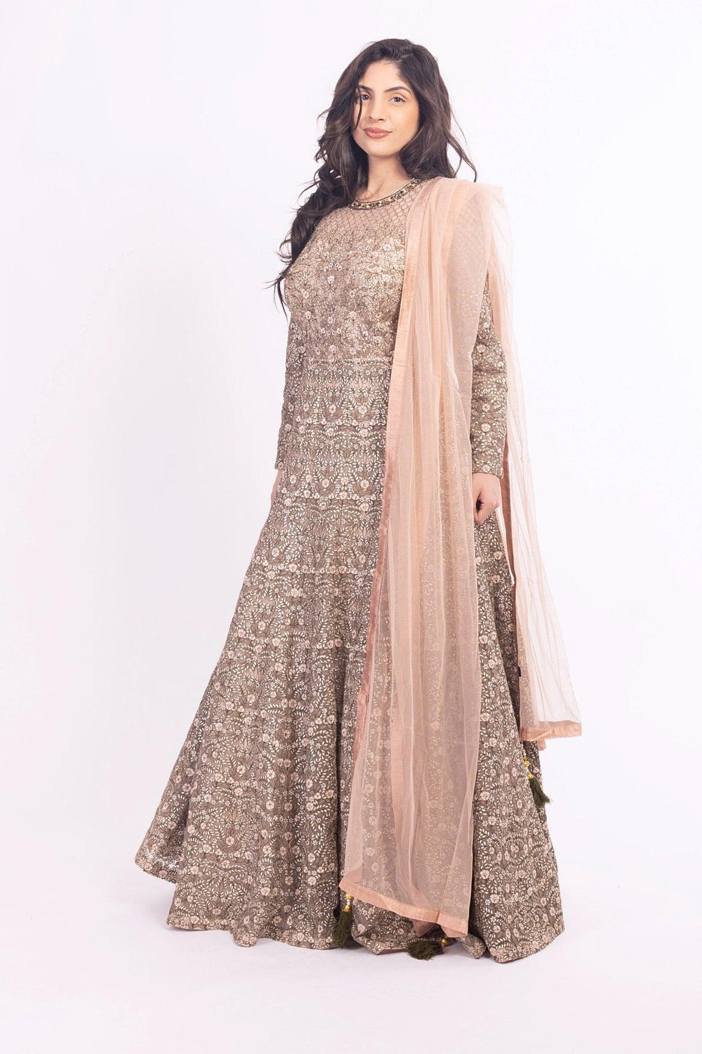 Arianell Grey Gown with Resham Embroidery ANARKALI & GOWN RAAS
