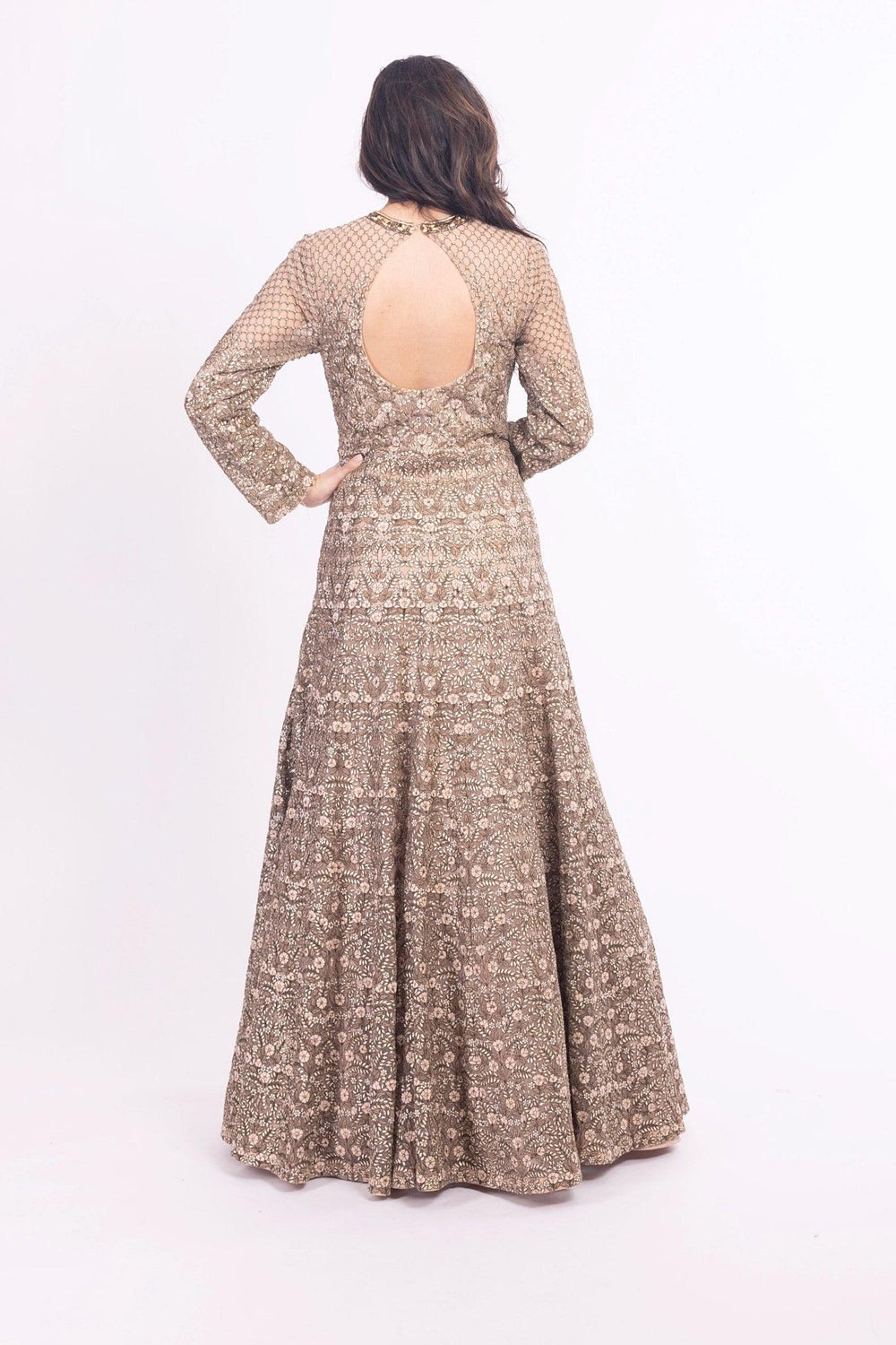 Arianell Grey Gown with Resham Embroidery ANARKALI & GOWN RAAS