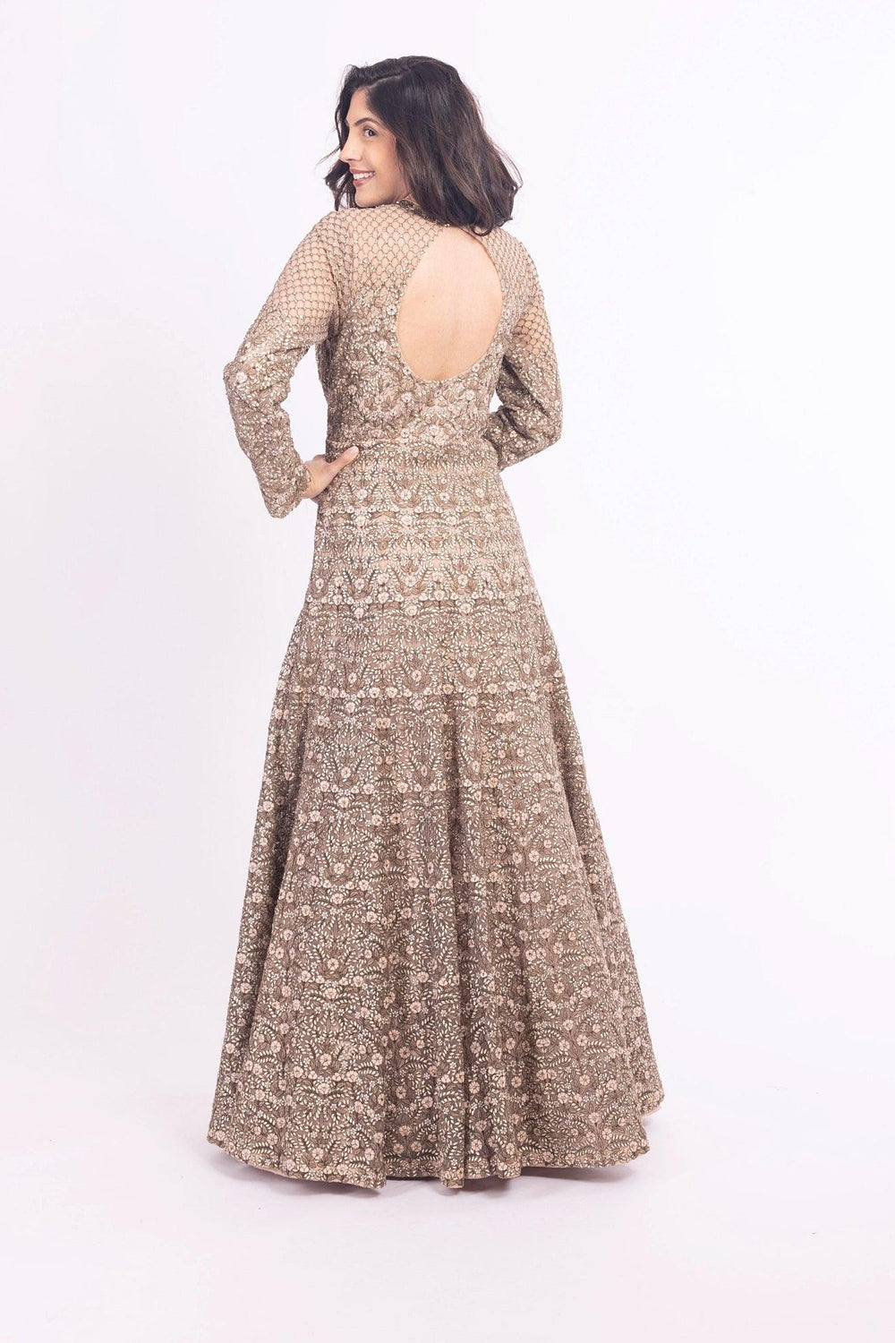 Arianell Grey Gown with Resham Embroidery ANARKALI & GOWN RAAS