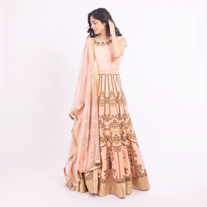 Artemisia Peach Long Dress ANARKALI & GOWN RAAS