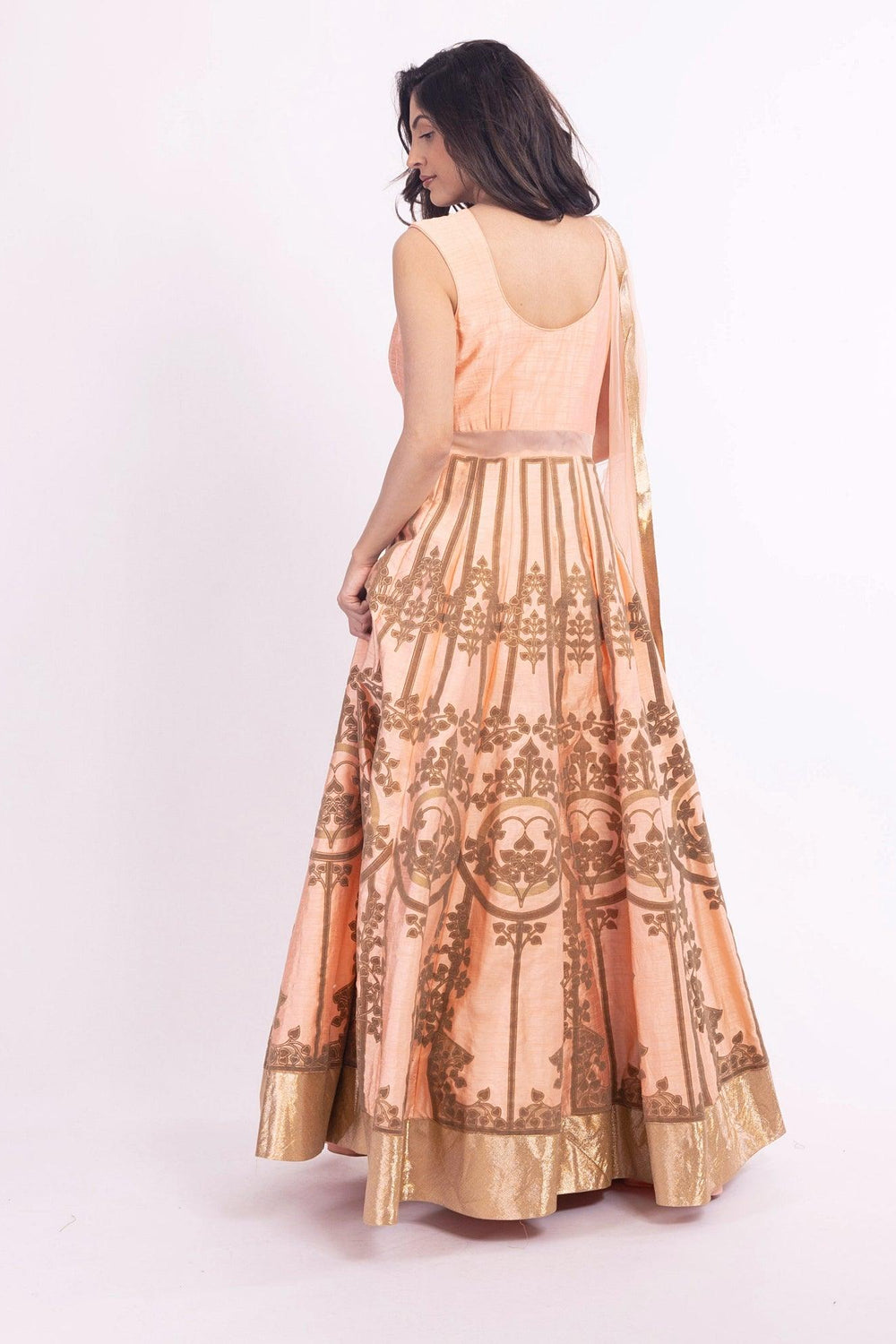 Artemisia Peach Long Dress ANARKALI & GOWN RAAS