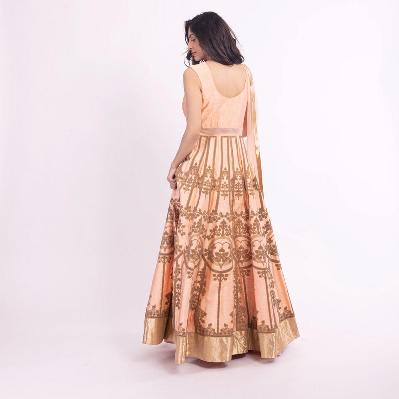 Artemisia Peach Long Dress ANARKALI & GOWN RAAS