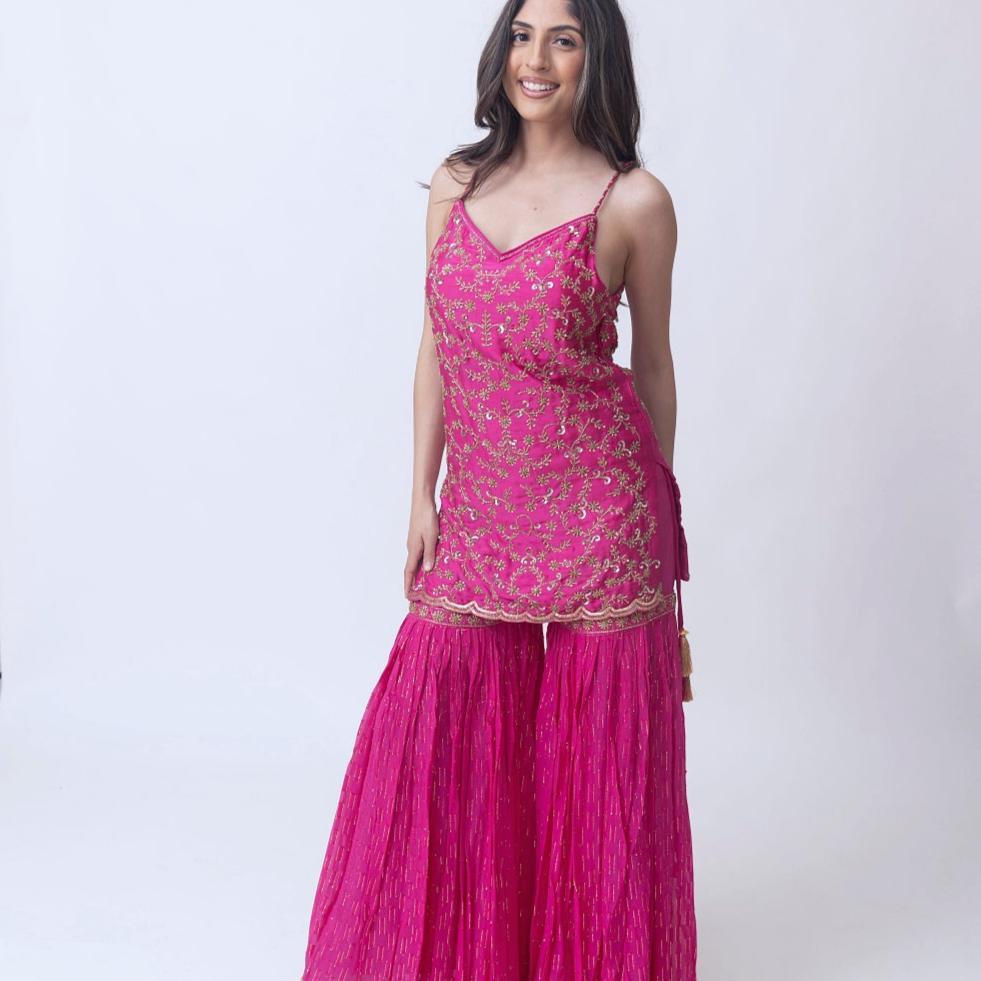 Avery Pink Palazzo Suit ANARKALI & GOWN RAAS