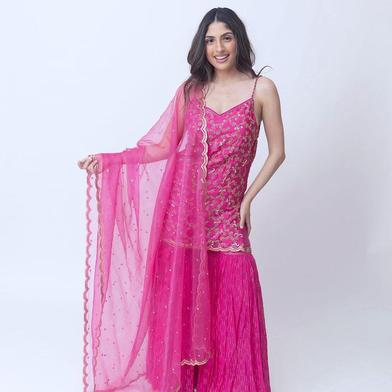 Avery Pink Palazzo Suit-Raas