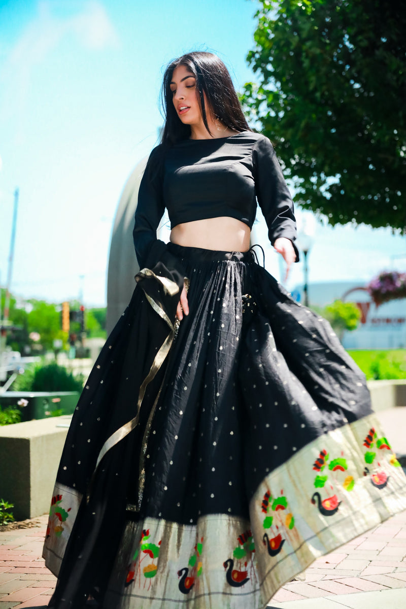 Azazi Jacquard Black Chaniya Choli-[comfort-first-design]-[lightweight]-Raas