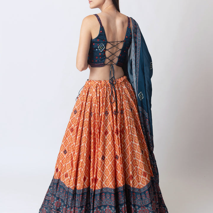 Khushi Lehenga with all over Mirror Embroidery and Embroidered Blouse