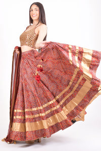 Bandhani print Chaniya Choli with Hand Embroidered Blouse and Matching Dupatta-[comfort-first-design]-[lightweight]-Raas