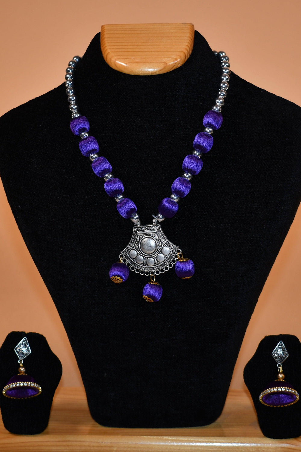 Beaded Purple Necklace Set FASHION JEWELRY RAAS