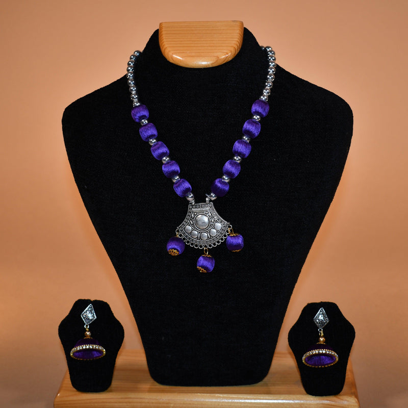 Beaded Purple Necklace Set FASHION JEWELRY RAAS