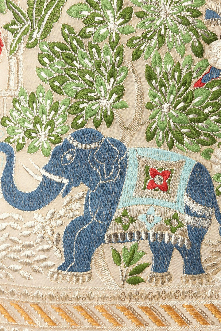 Beige Blazer Dress with Embroidery-Raas USA