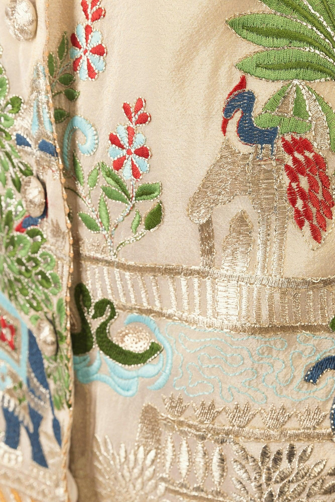 Beige Blazer Dress with Embroidery-Raas USA