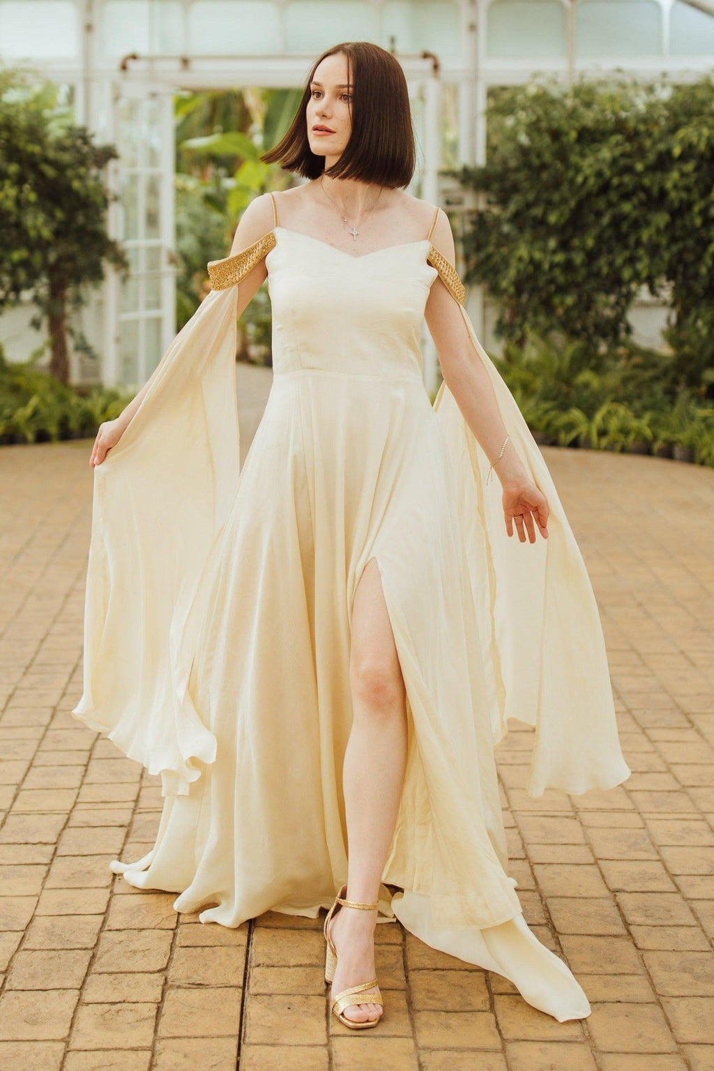 beige slit dress Shop Elegant Long with Size:5 US (7 EUR) Womens Summer Casual Fashion vt::Dresses::Occasion::Vacation Mermaid vs. Classic Ball