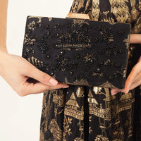 Black Clutch With Hand embroidery BAGS RAAS