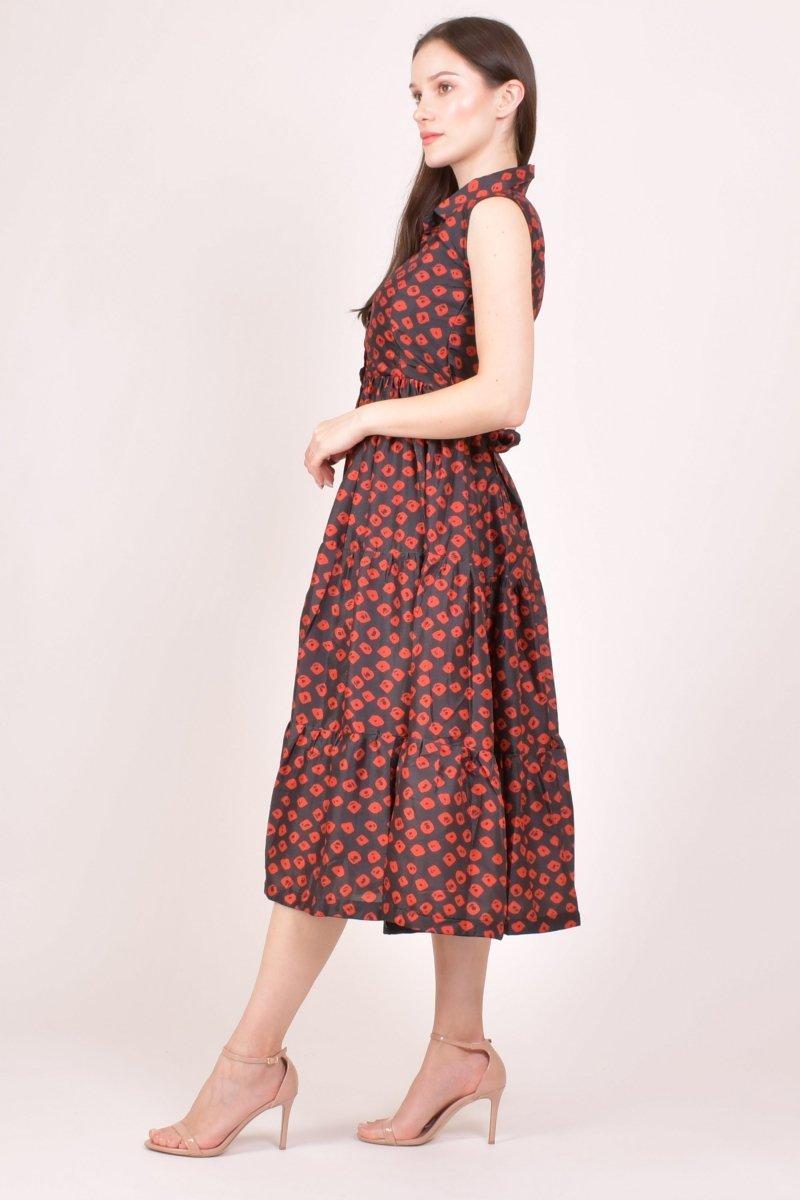 Black Collared Midi Dress dresses RAAS