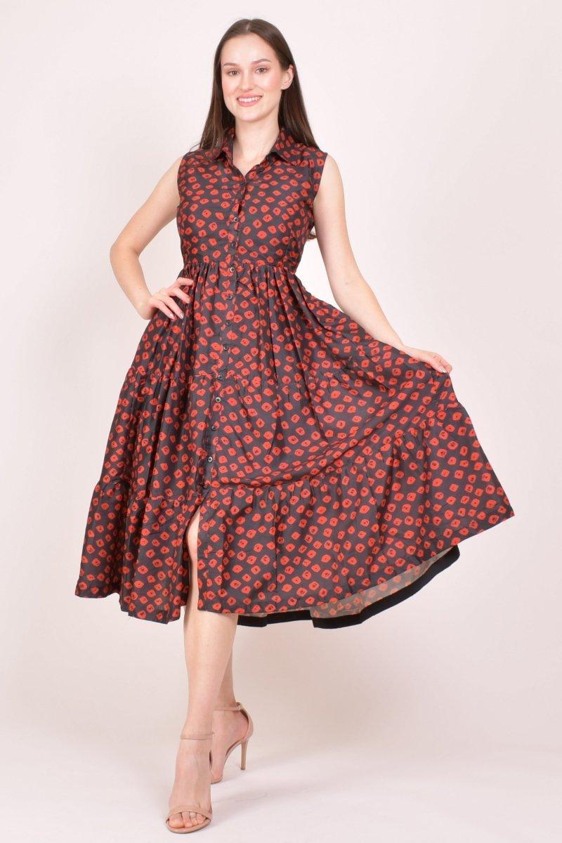 red and black midi dress Collared Love letters whisper across Size:UK 12 (Buy Now) Cut from cotton poplin Flying Dresses