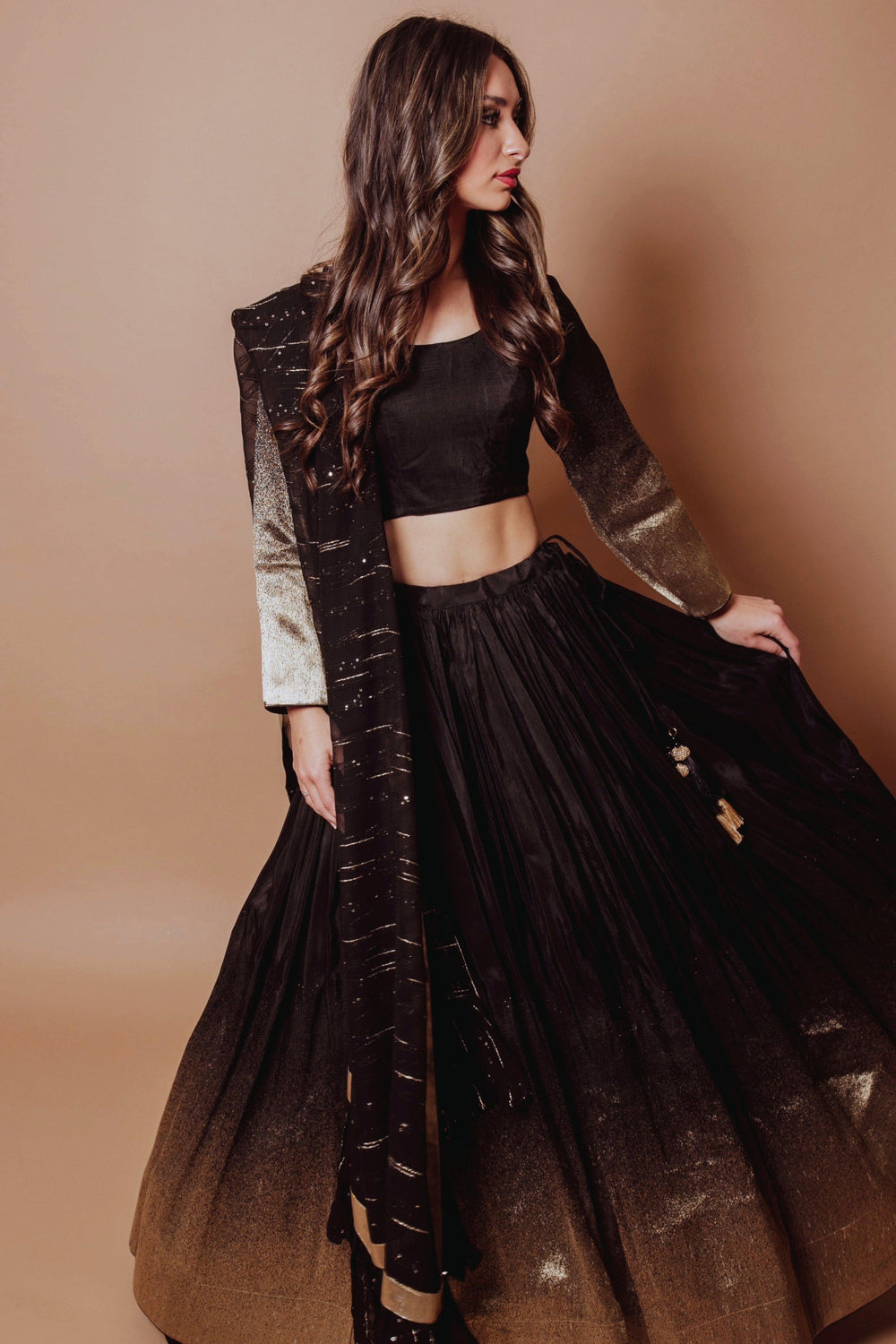 Black Lehenga Choli Set Chaniya choli RAAS