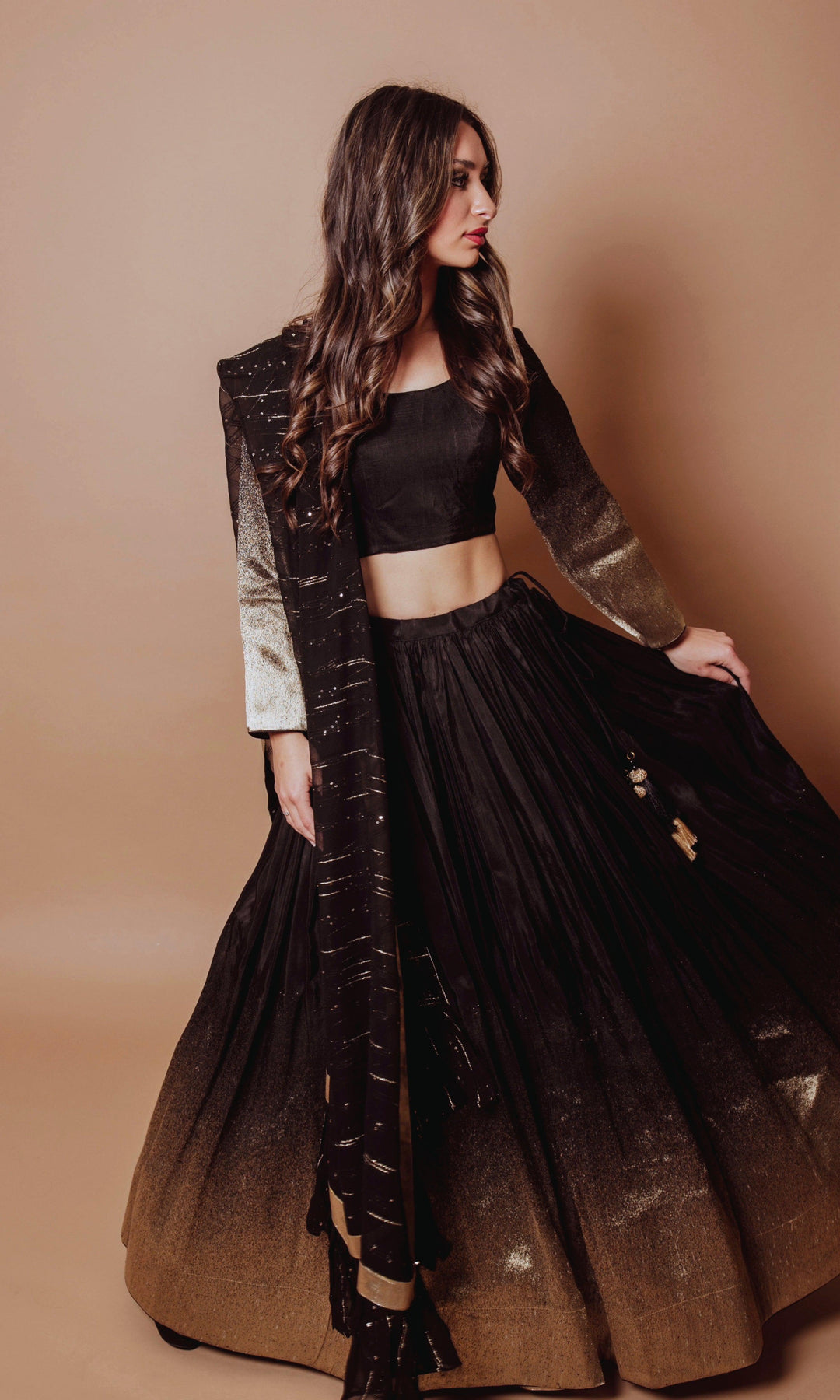 Black Lehenga Choli Set Chaniya choli RAAS
