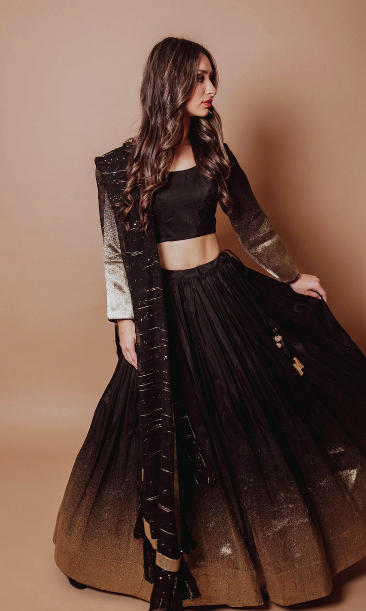Black Lehenga Choli Set Chaniya choli RAAS